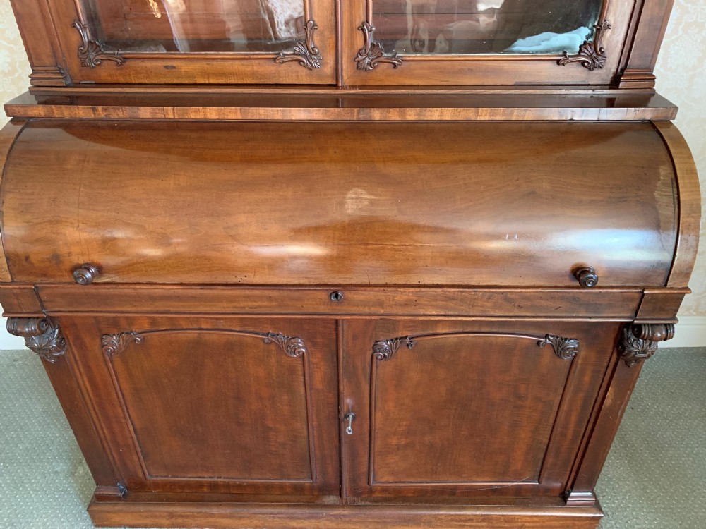Large Edwards & Roberts Cylinder Bureau- Bookcase View IV