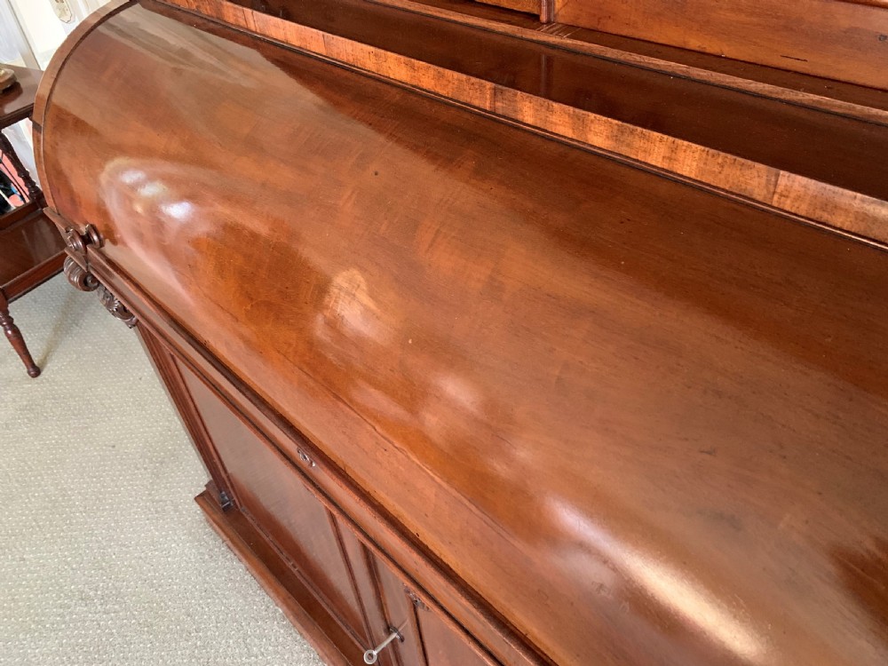 Large Edwards & Roberts Cylinder Bureau- Bookcase View VII
