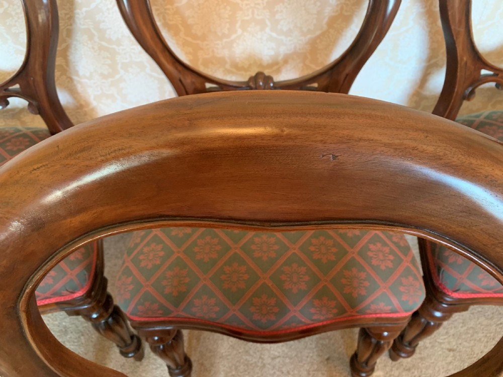 Six mahogany balloon back Dining Chairs View III