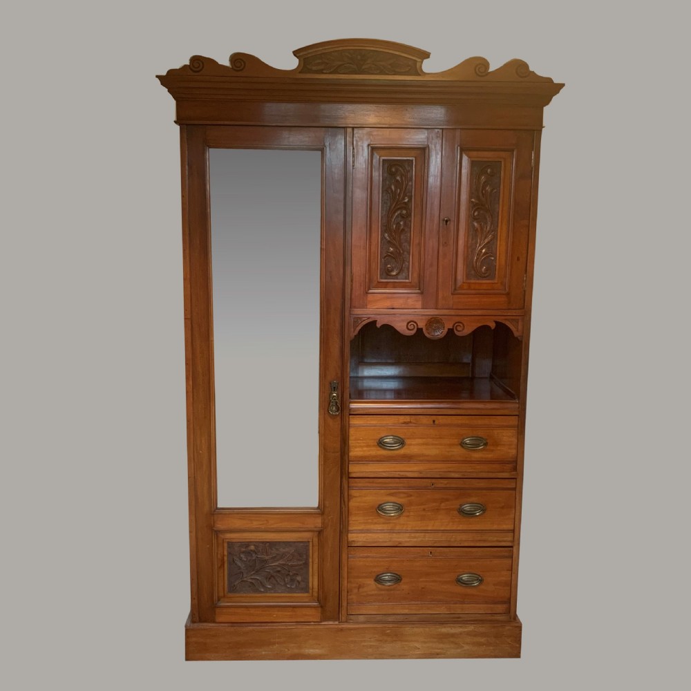 Arts & Crafts walnut wardrobe