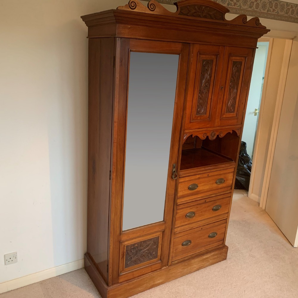 Arts & Crafts walnut wardrobe View III