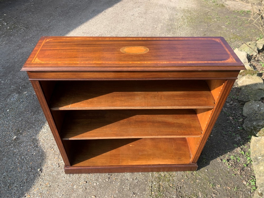 Edwardian inlaid open bookshelves View IV