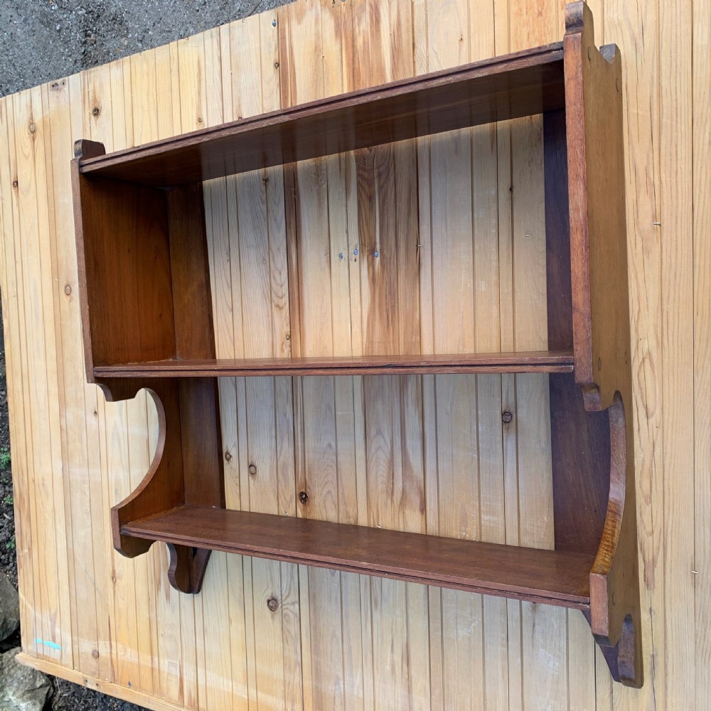 Edwardian mahogany hanging bookshelves  View II