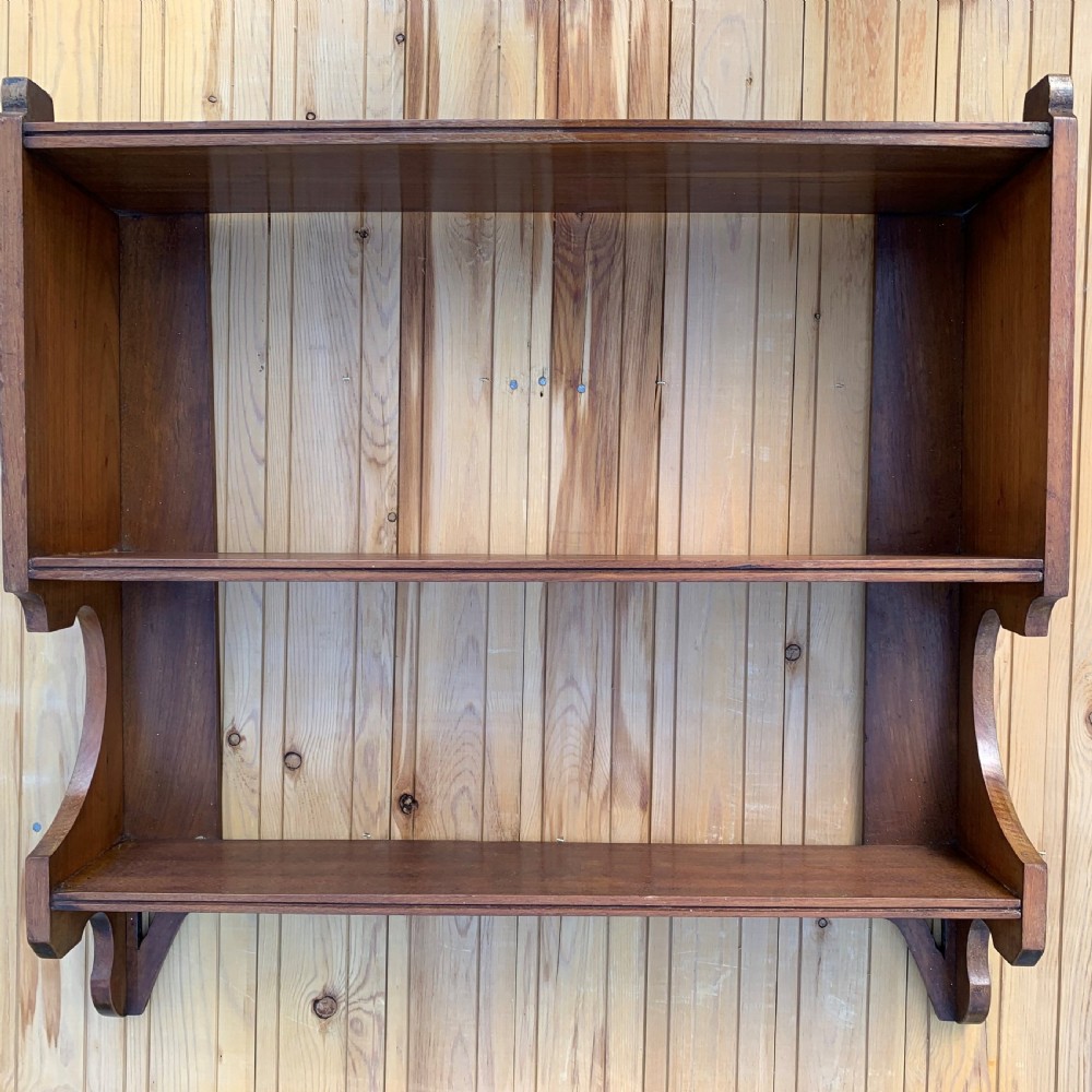Edwardian mahogany hanging bookshelves  View III