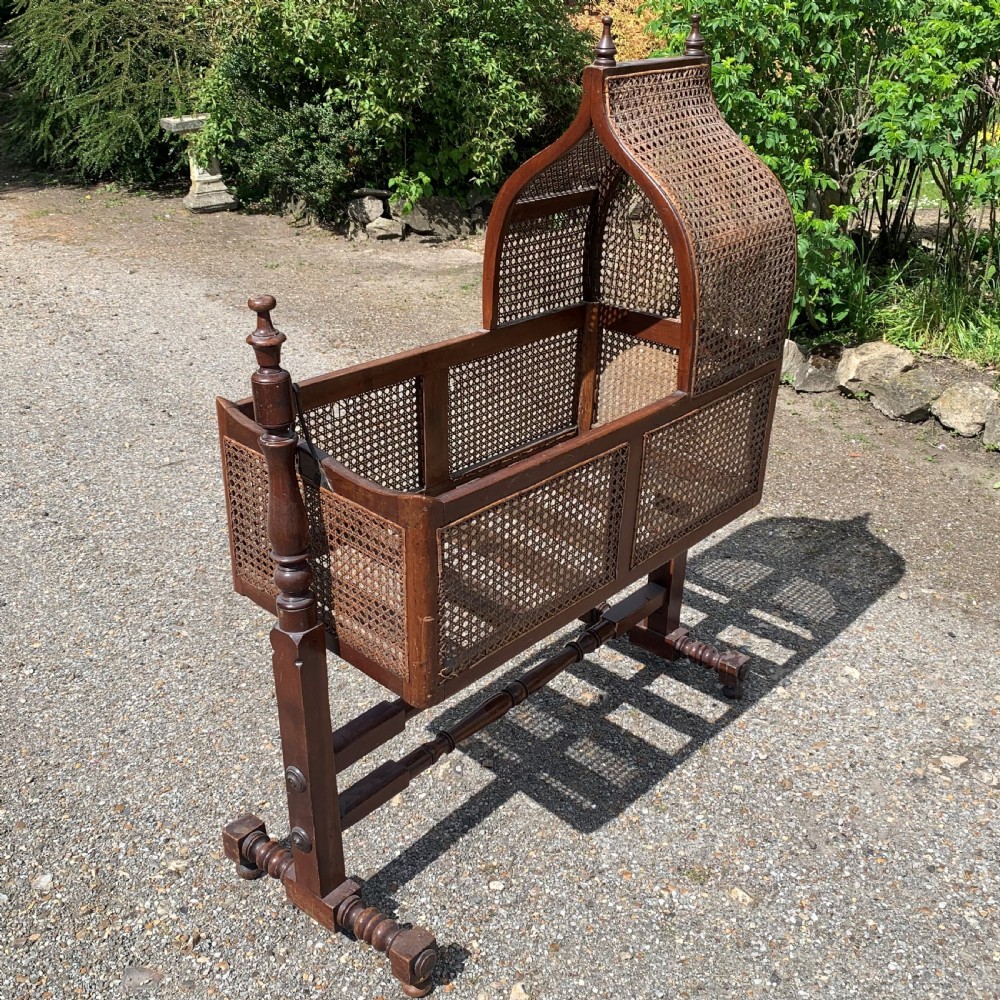 Georgian mahogany swinging crib