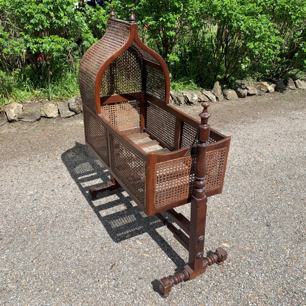 Georgian mahogany swinging crib View II