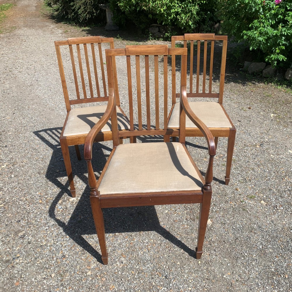Set of six (4+2) Edwardian mahogany dining chairs View III