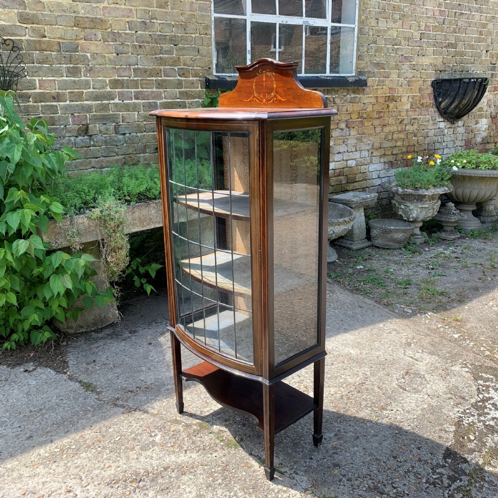 Edwardian inlaid display cabinet 