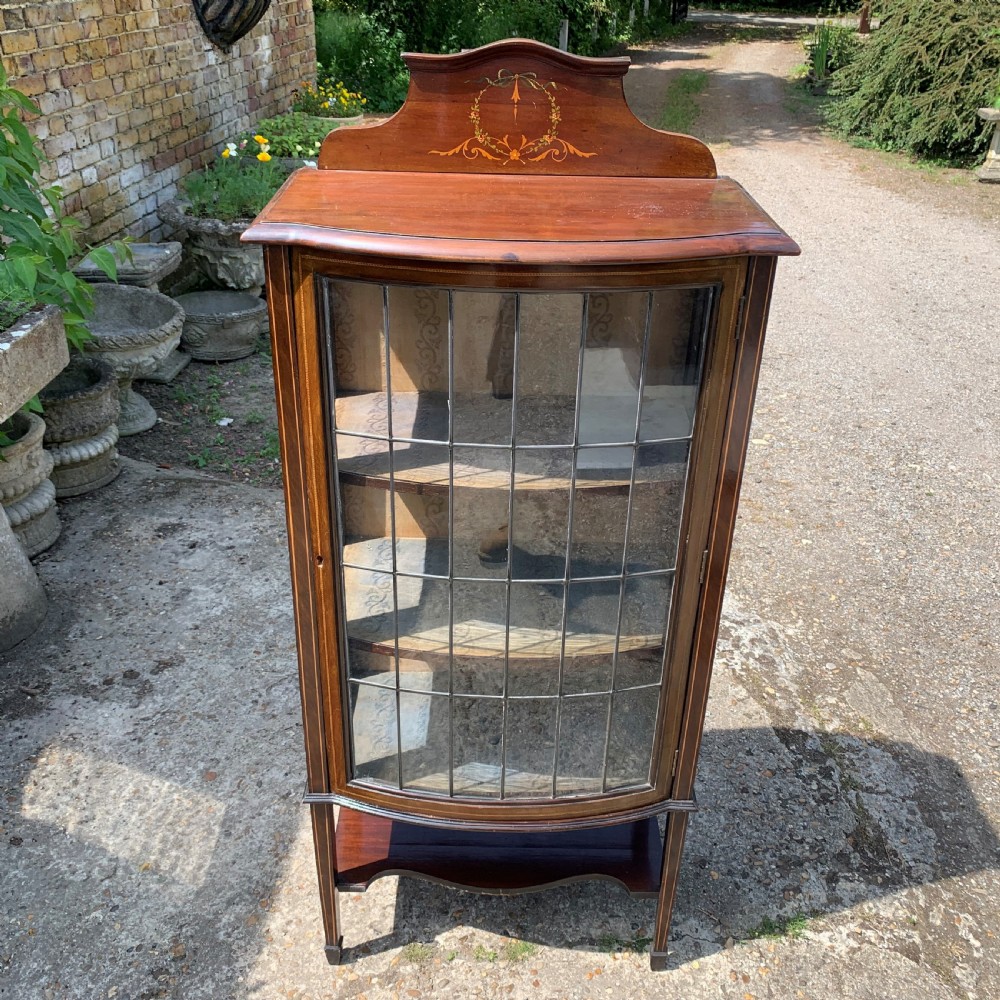 Edwardian inlaid display cabinet  View III