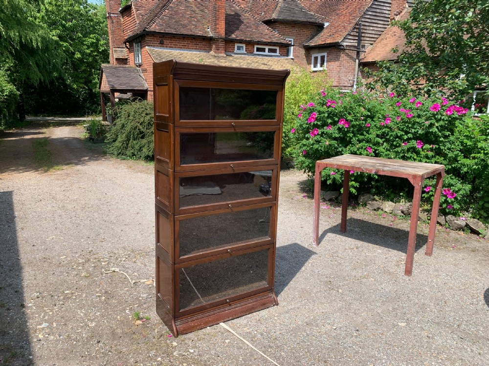 Five/5  section mahogany Globe Wernicke type solicitors sectional bookcase View II
