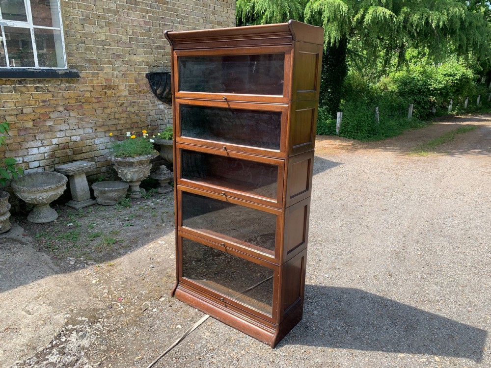 Five/5  section mahogany Globe Wernicke type solicitors sectional bookcase View IV