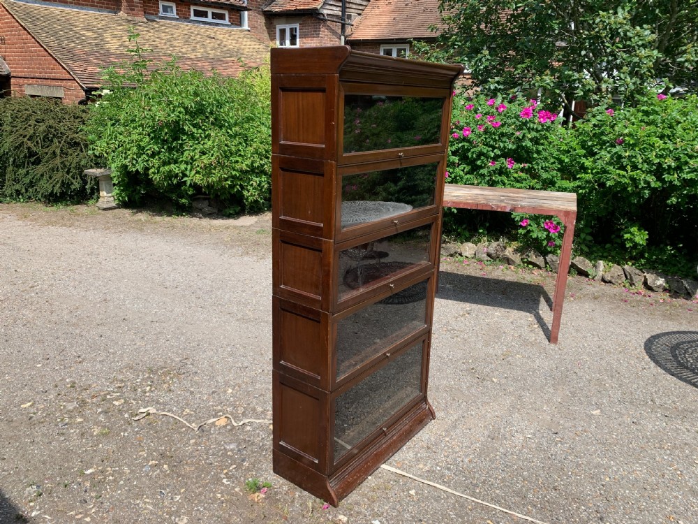 Five/5  section mahogany Globe Wernicke type solicitors sectional bookcase View V