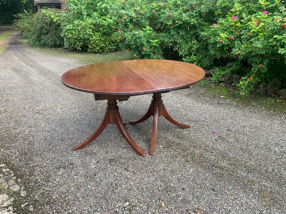 Mahogany extending pedestal dining table seats 10+ View XV