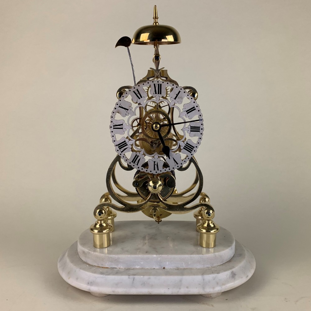 Art Nouveau chiming Skeleton Clock View II