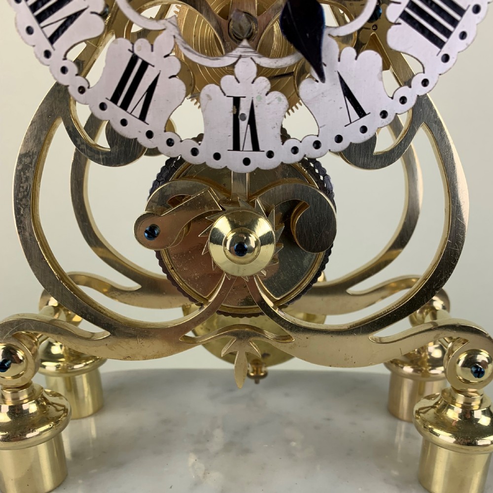 Art Nouveau chiming Skeleton Clock View IV