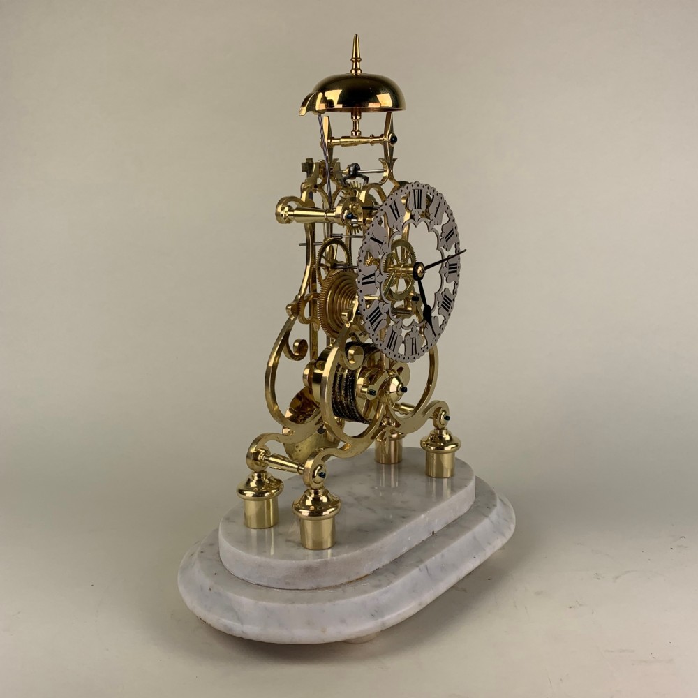 Art Nouveau chiming Skeleton Clock View V