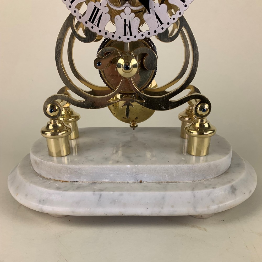 Art Nouveau chiming Skeleton Clock View VI