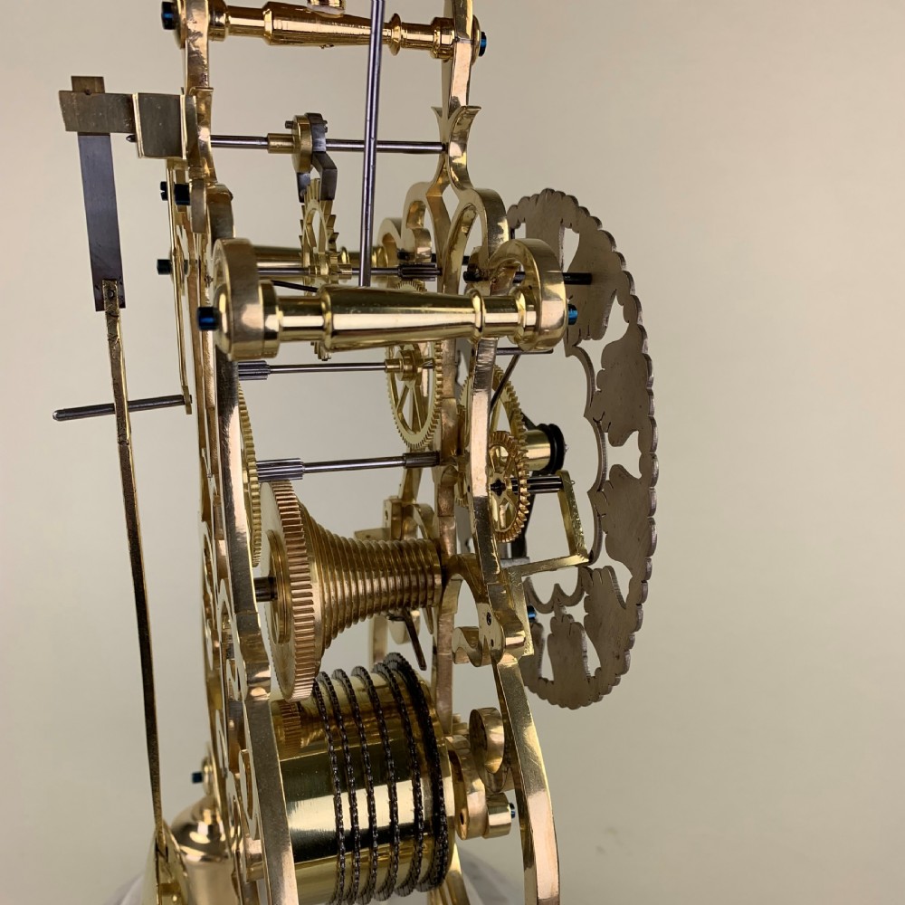 Art Nouveau chiming Skeleton Clock View VII