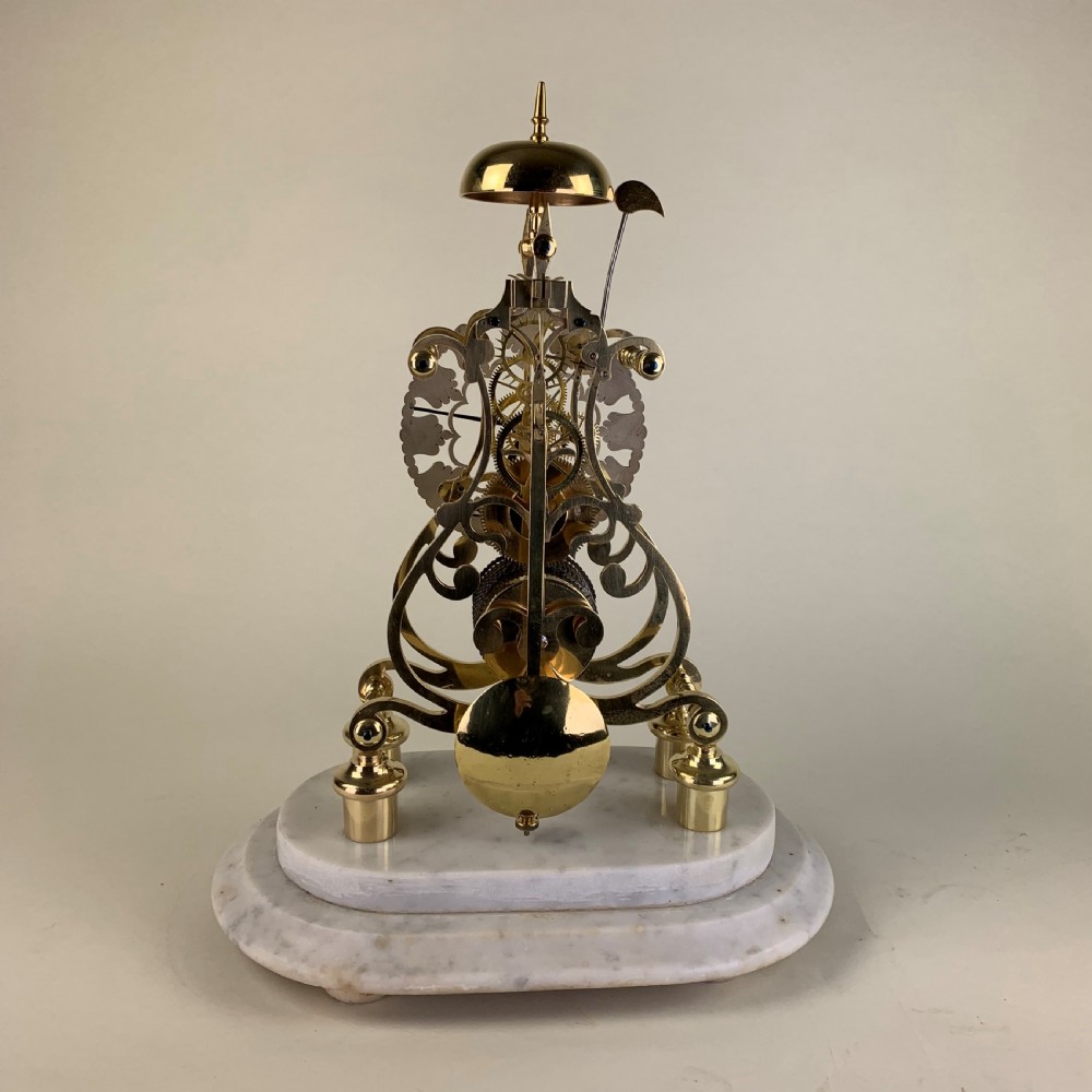 Art Nouveau chiming Skeleton Clock View VIII