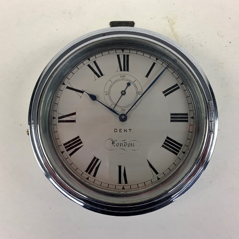 Rare Ship's Bulkhead Clock By DENT View II