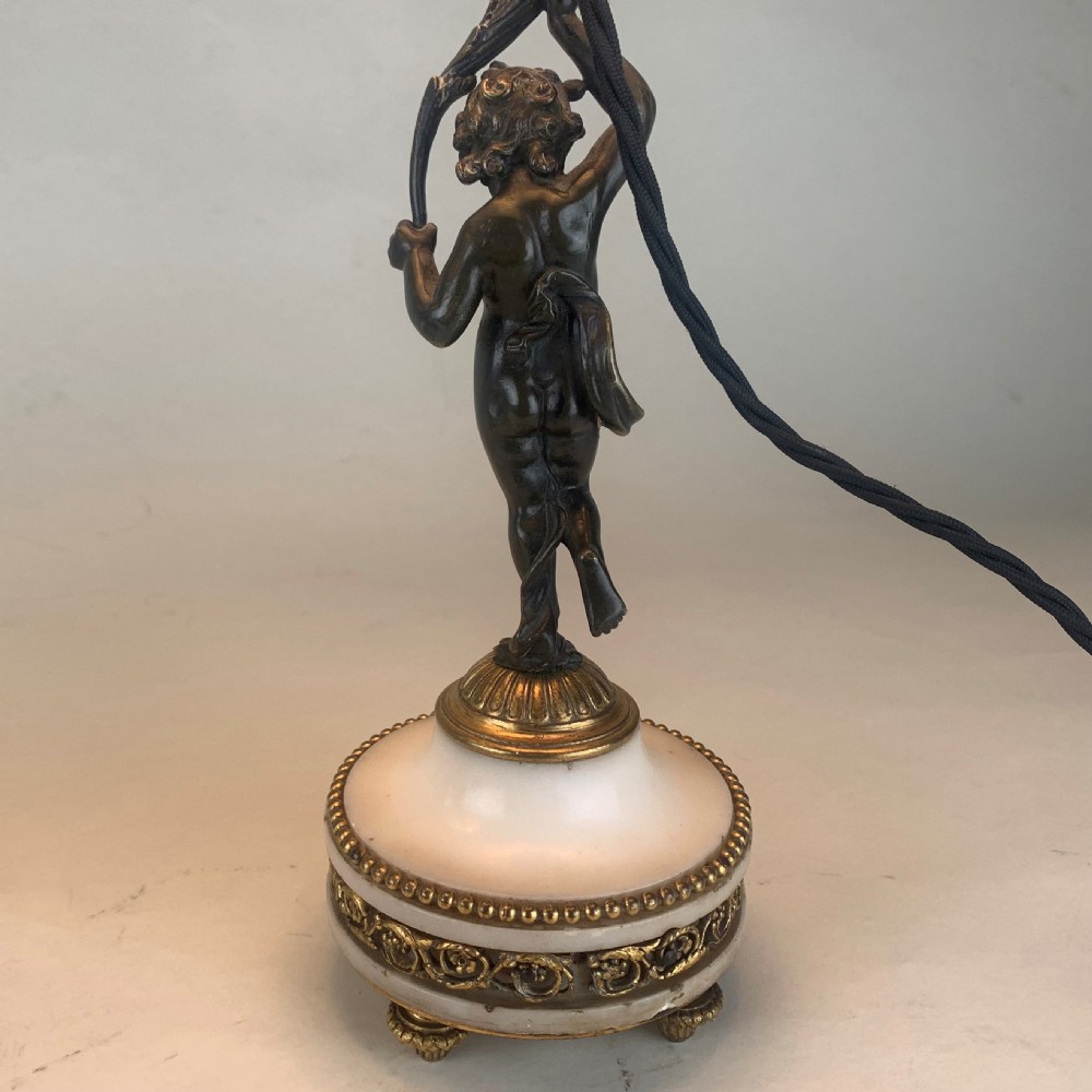 Pair of bronze putti table lamps View VI