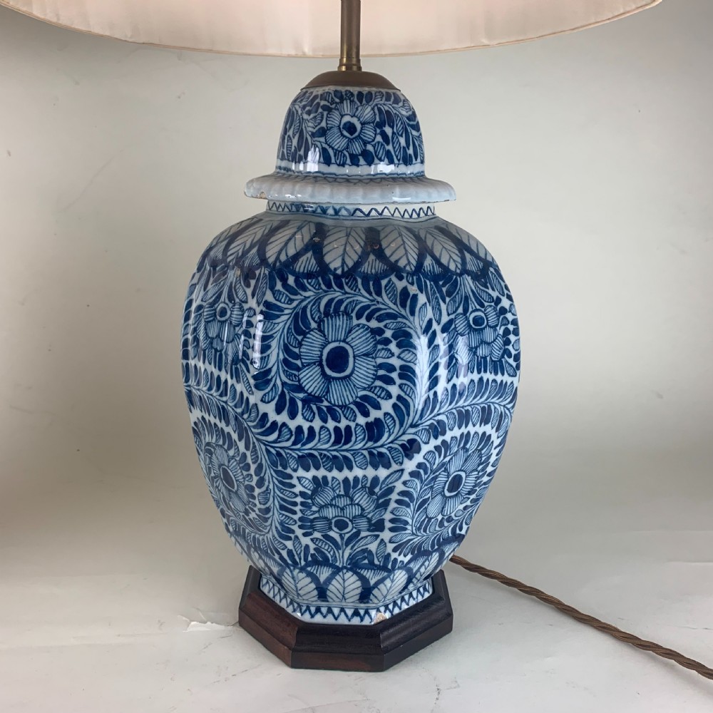 Large pair of Blue and White Delft Vases/ Table Lamps View III