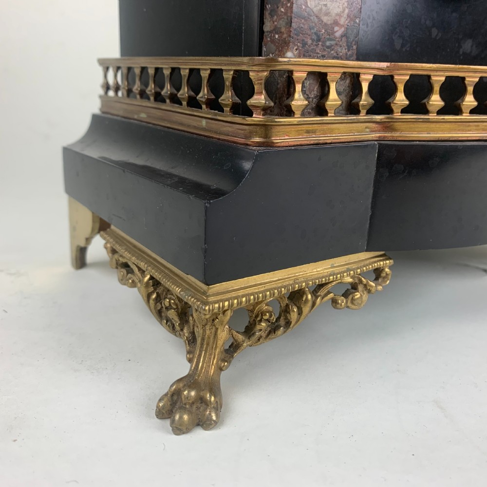 Black slate and marble mantle clock View VI