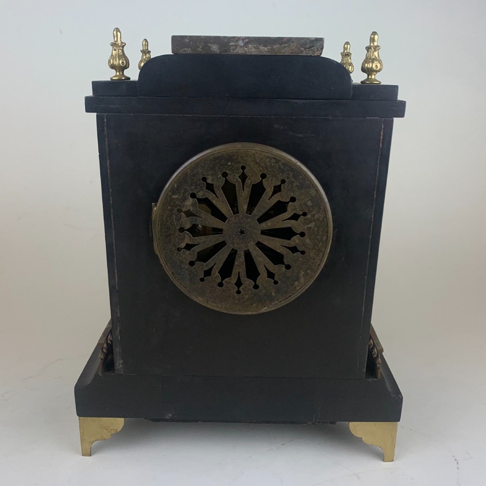 Black slate and marble mantle clock View VIII