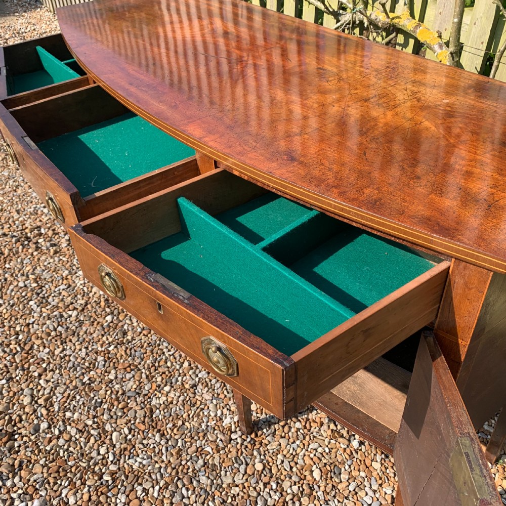Small Georgian mahogany bow fronted sideboard View VI