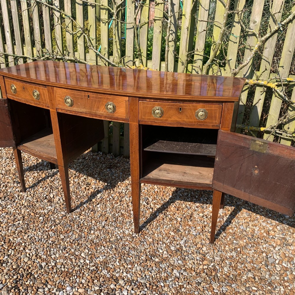 Small Georgian mahogany bow fronted sideboard View VII