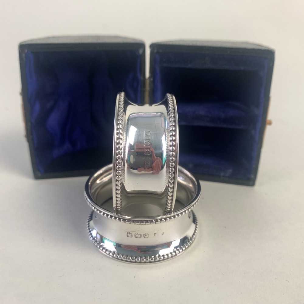 Pair of cased silver napkin rings View III