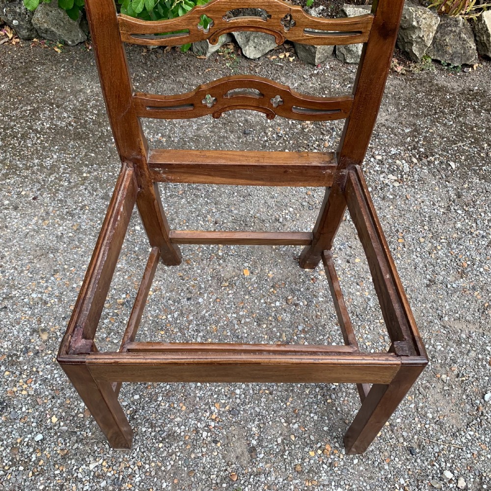 Set of eight mahogany Chippendale style ladder-back dining chairs View XII