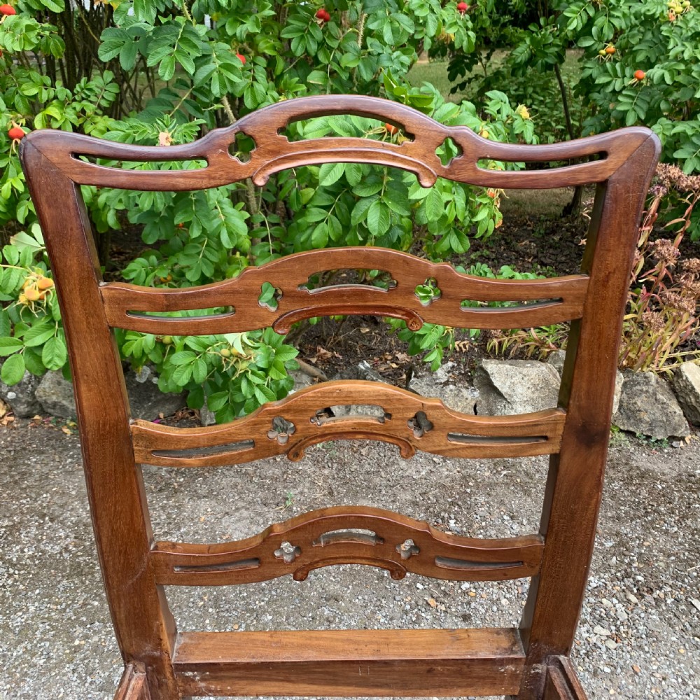 Set of eight mahogany Chippendale style ladder-back dining chairs View XIII