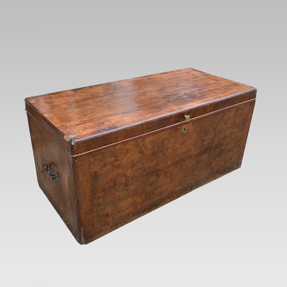 George II period burr walnut blanket chest