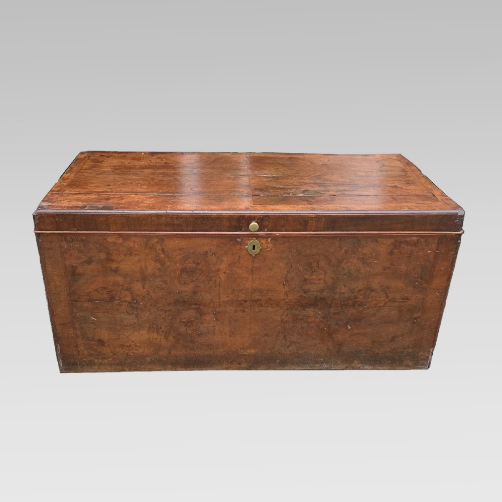 George II period burr walnut blanket chest View II