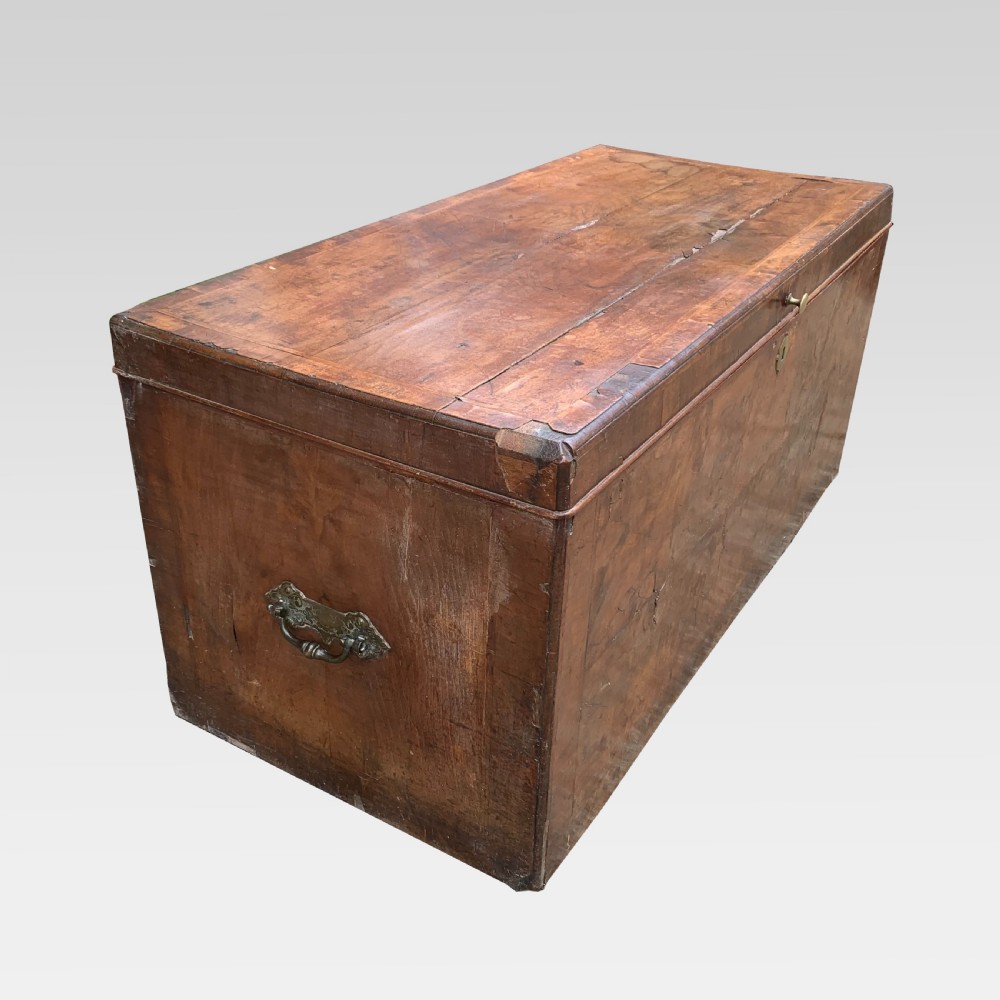George II period burr walnut blanket chest View III