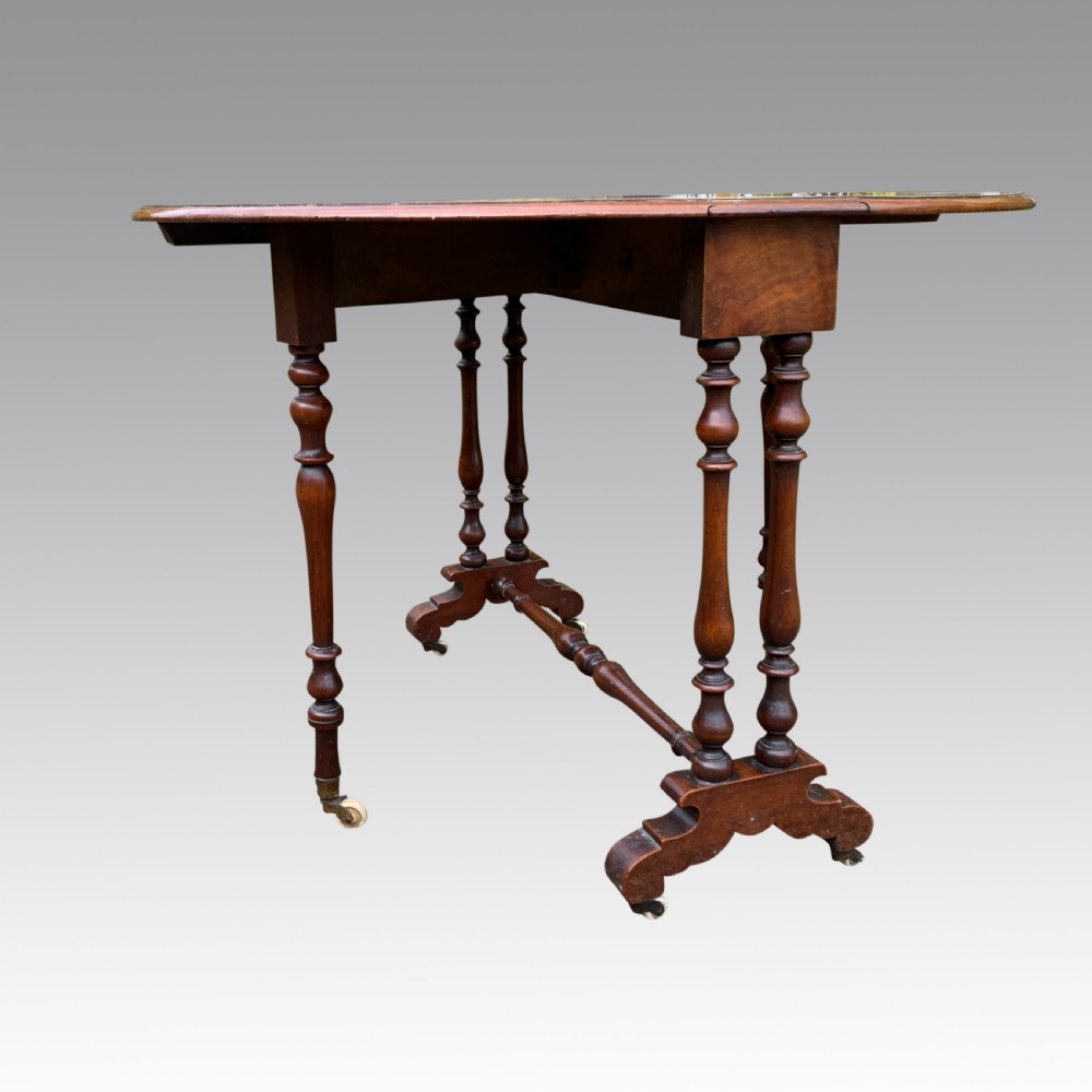 Burr walnut oval Sutherland table View II