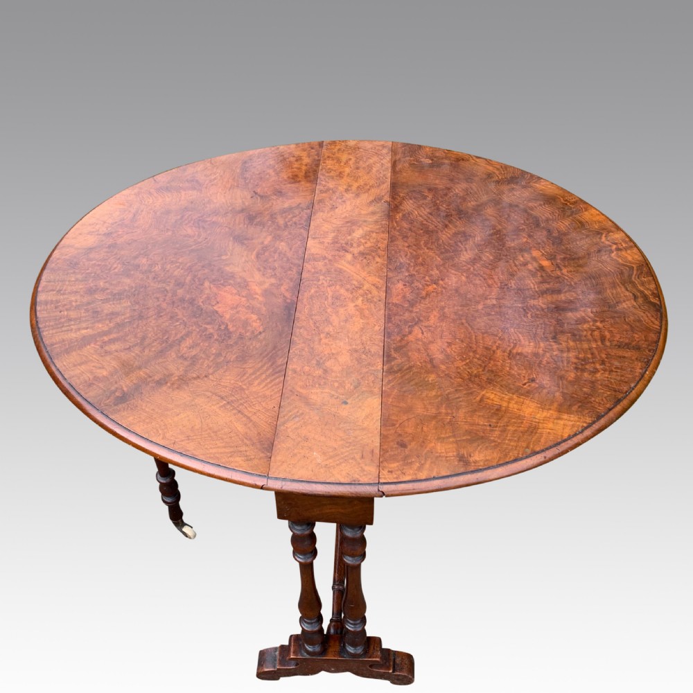 Burr walnut oval Sutherland table View III