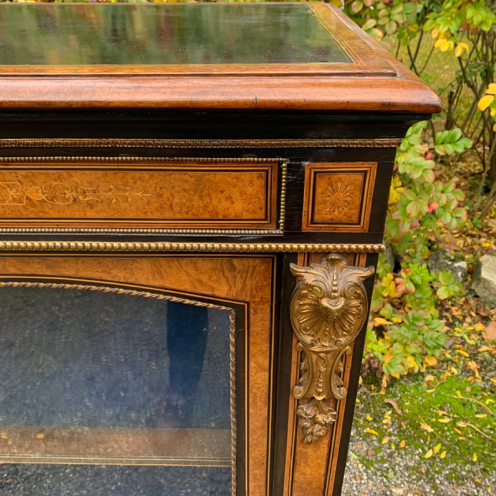 mid 19th Century burr walnut inlaid display cabinet/credenza View VII
