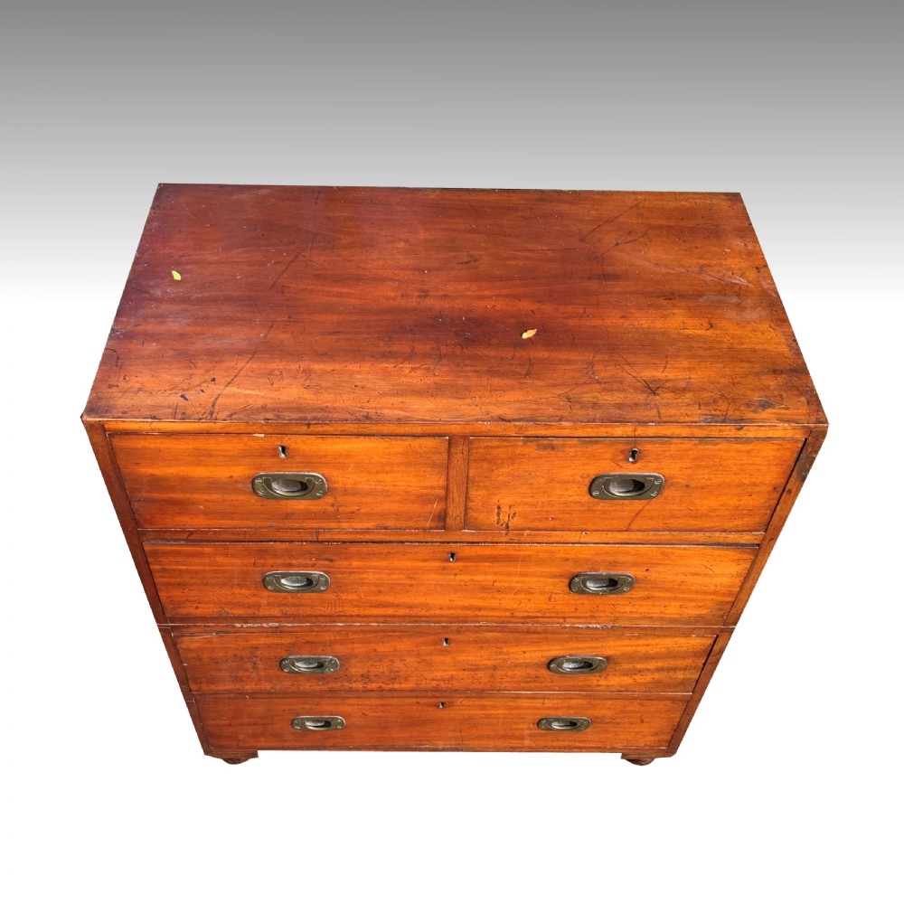 Small Teak Military Campaign Chest of drawers View IV