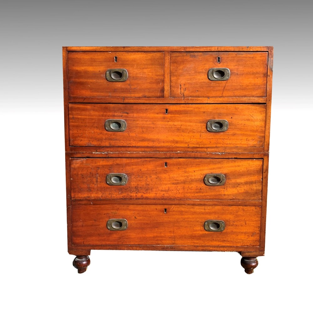Small Teak Military Campaign Chest of drawers View V