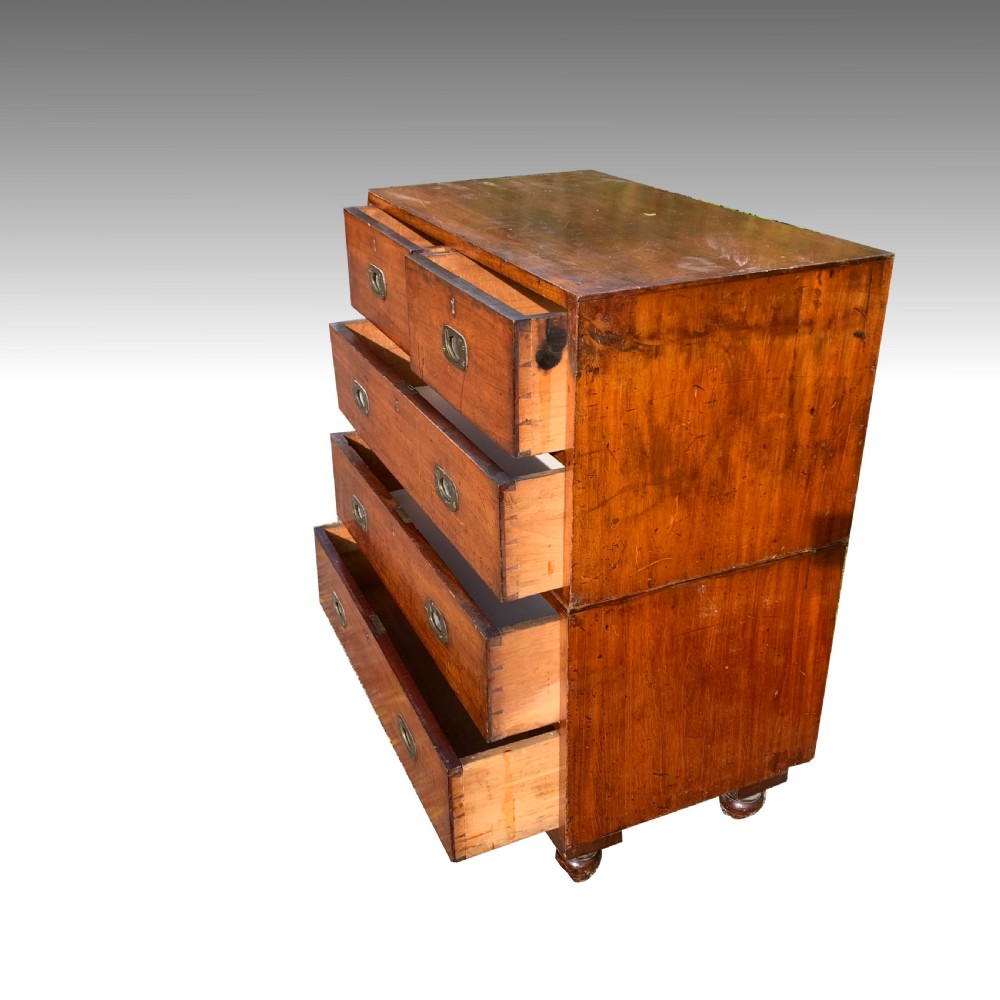 Small Teak Military Campaign Chest of drawers View VI
