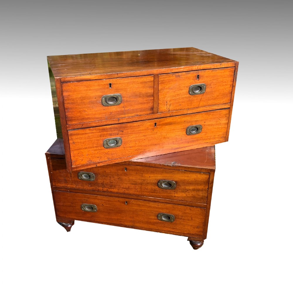 Small Teak Military Campaign Chest of drawers View VIII