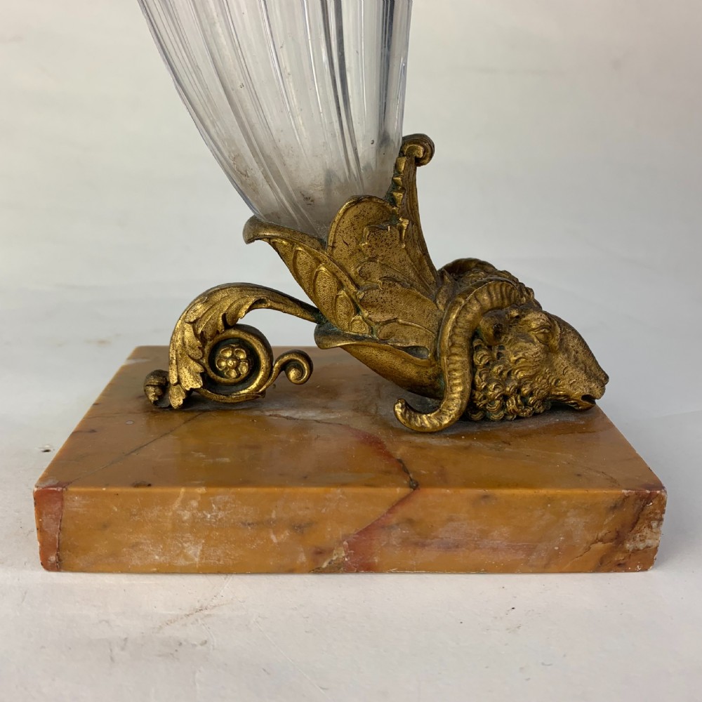 Cut glass and ormolu horn shaped vase, View V