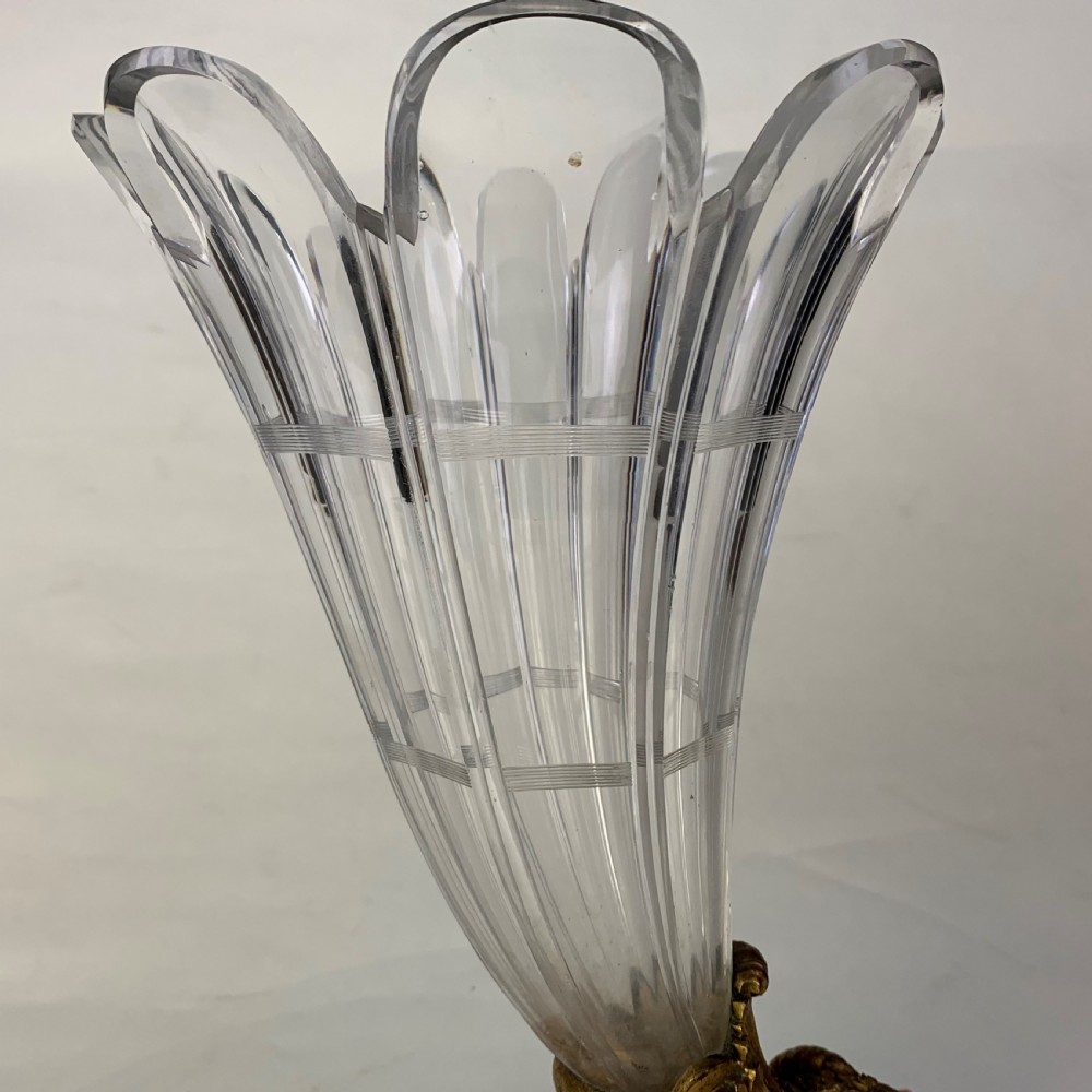 Cut glass and ormolu horn shaped vase, View VI