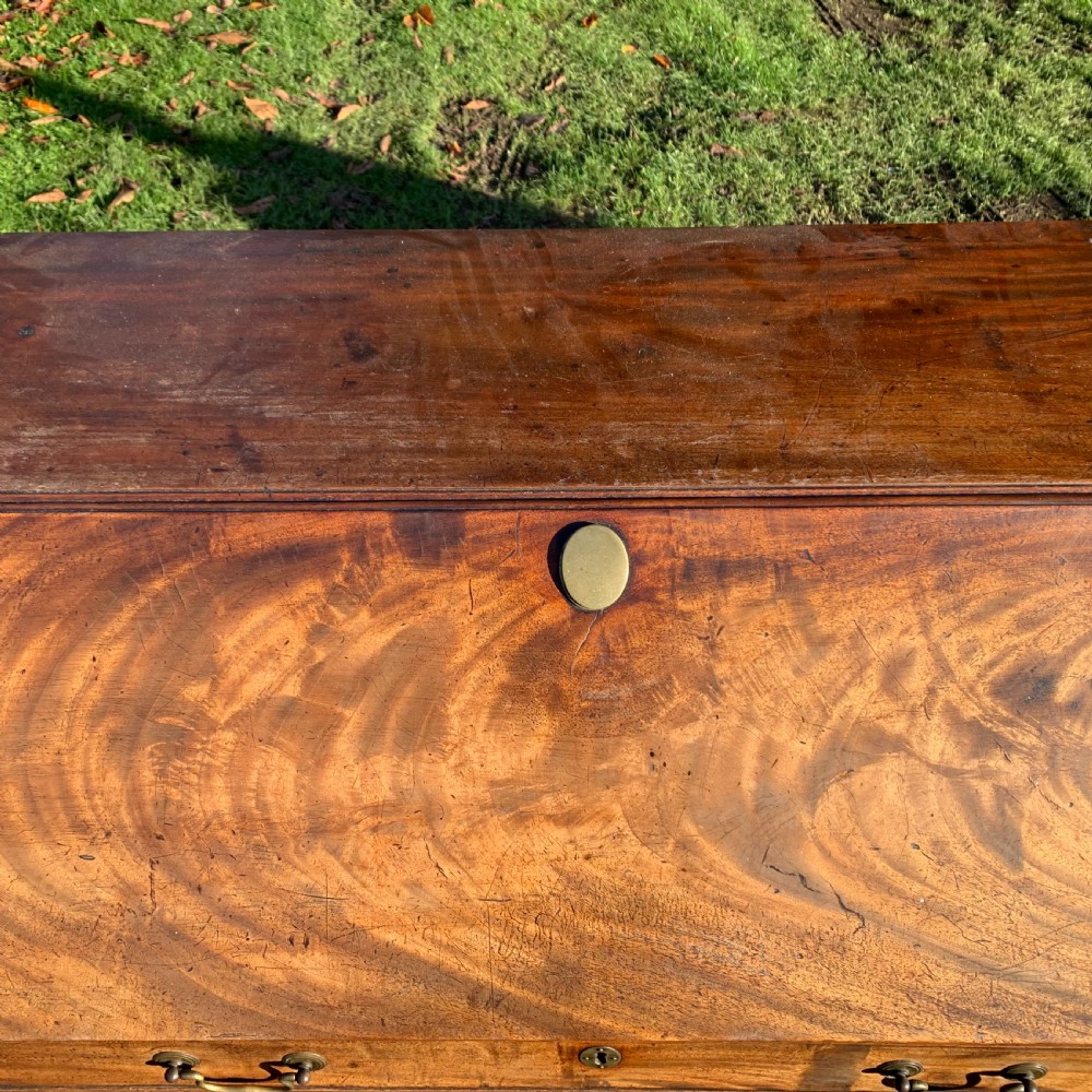 Georgian mahogany bureau with ogee feet View III