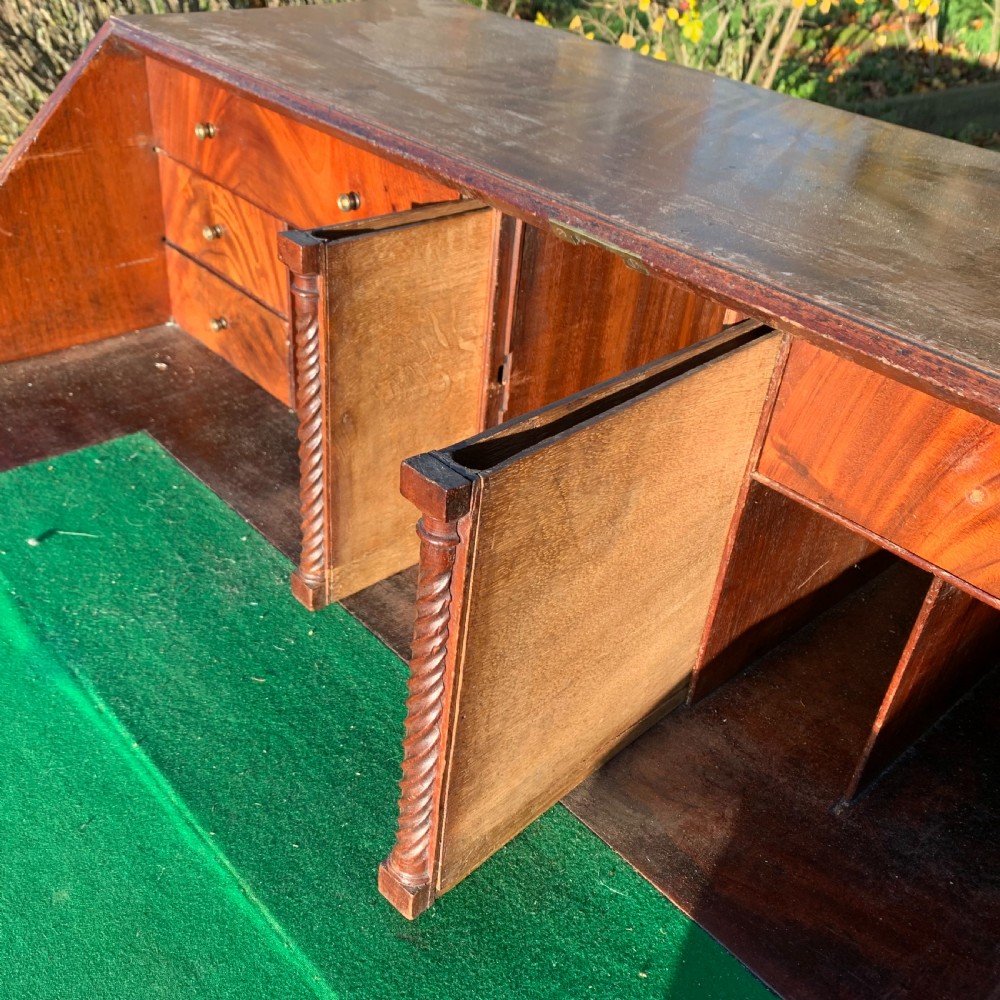 Georgian mahogany bureau with ogee feet View VIII