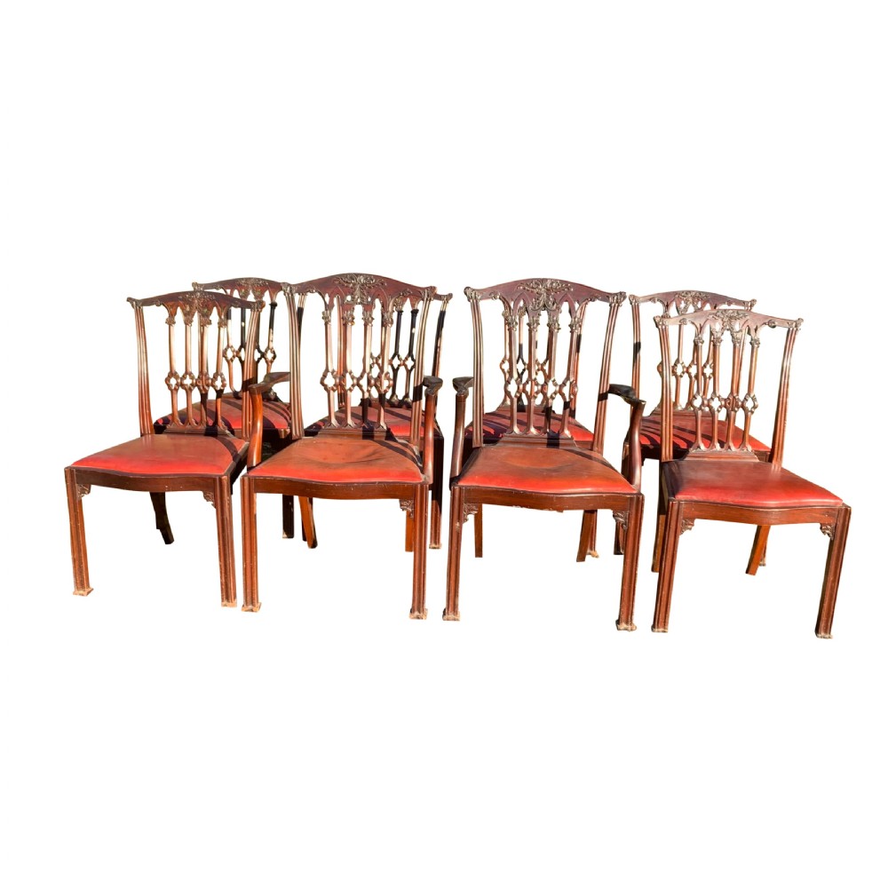 Set of eight mahogany Chippendale style Dining Chairs