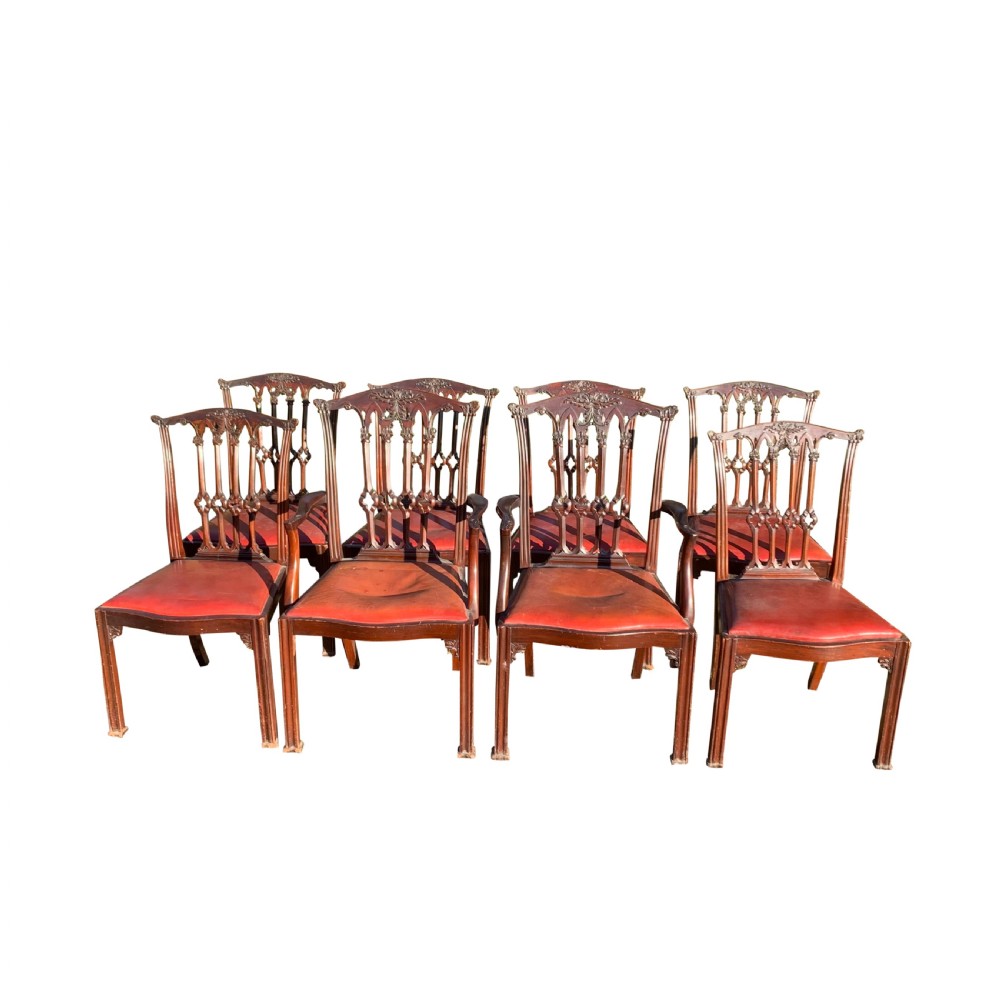 Set of eight mahogany Chippendale style Dining Chairs View II