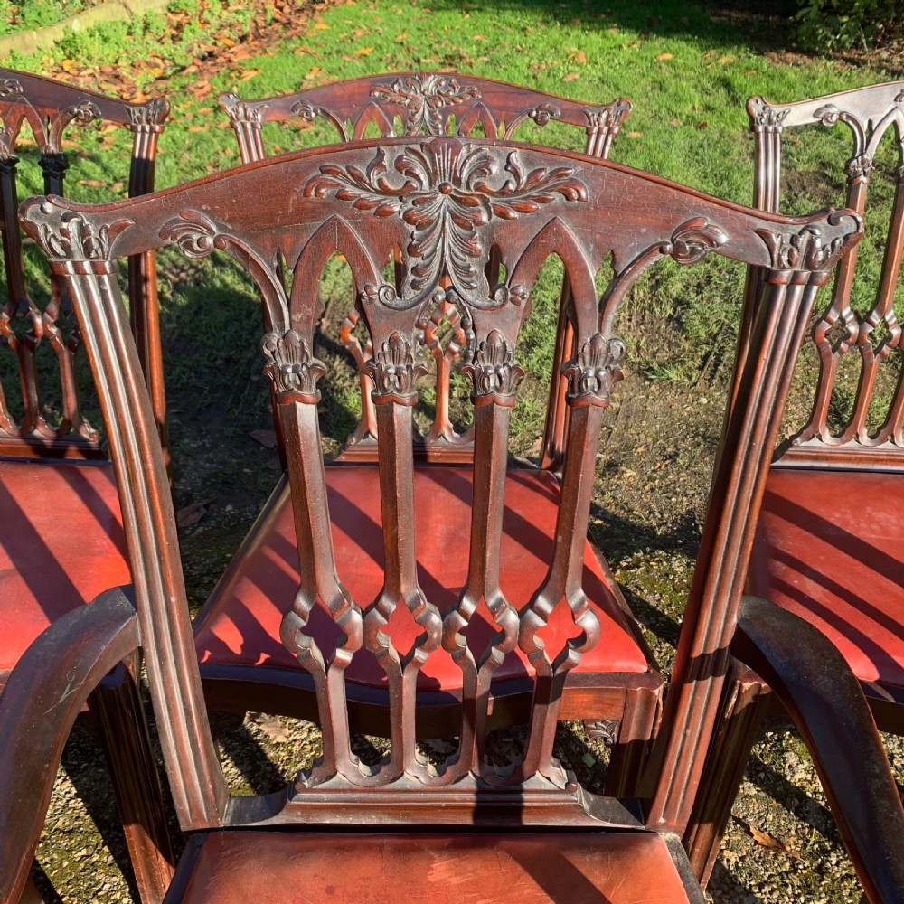 Set of eight mahogany Chippendale style Dining Chairs View IV